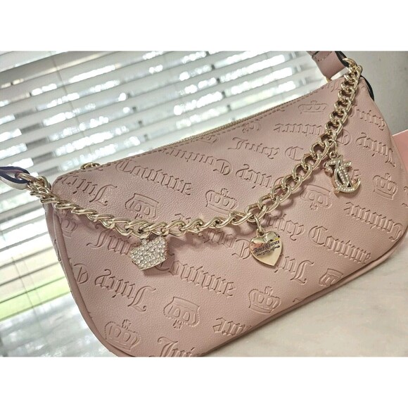New Juicy Couture Y2K Style "Not Your Babe Shoulder Bag" Pink NWT - Picture 2 of 9
